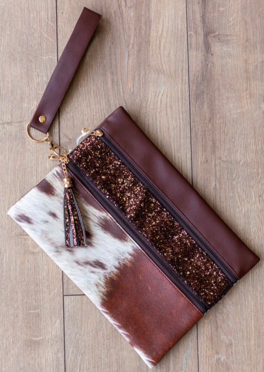Cowhide sequin versi bag