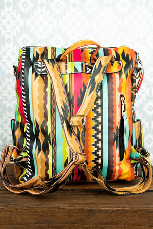 DESERT DUSK FAUX LEATHER BACKPACK TOTE