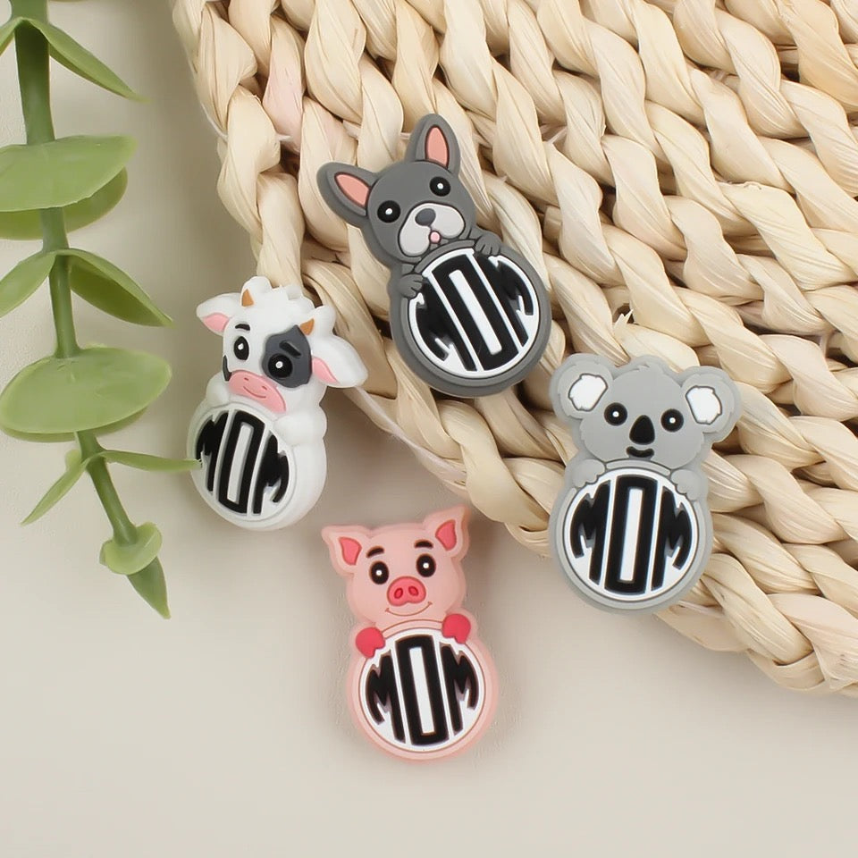 Mom print animal beads