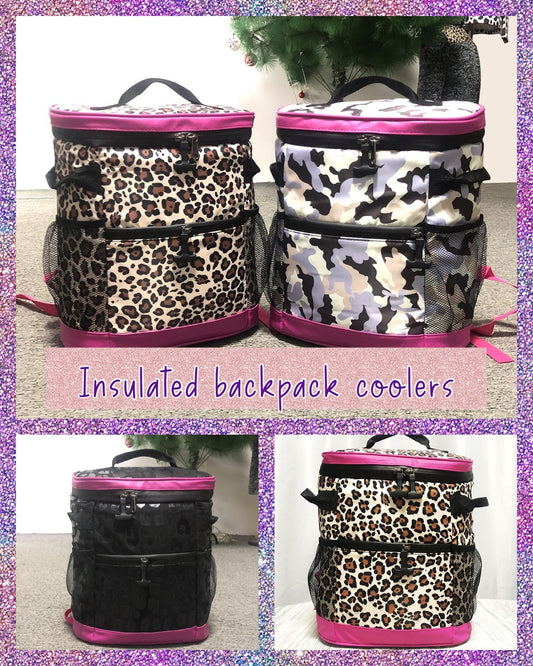 Printed cooler backpacks