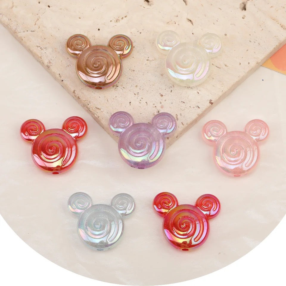 Mouse Shape Acrylic Bead/Aurora Luminous Effect