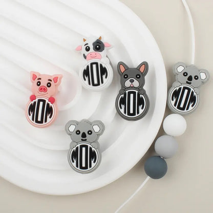 Mom print animal beads