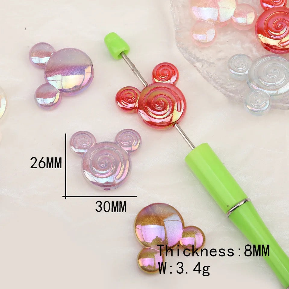 Mouse Shape Acrylic Bead/Aurora Luminous Effect