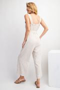 STRIPE LINEN JUMPSUIT