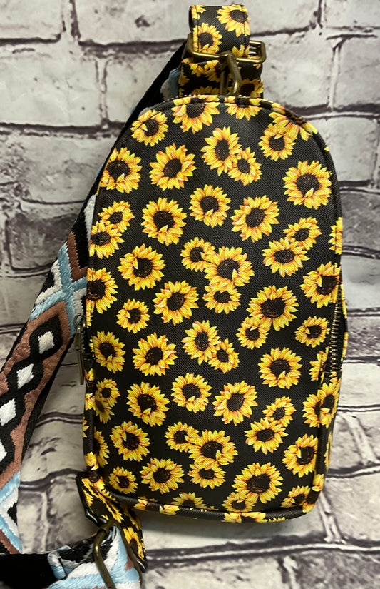 Sunflower printed sling bags