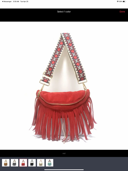 Removable fringe sling/bum bags