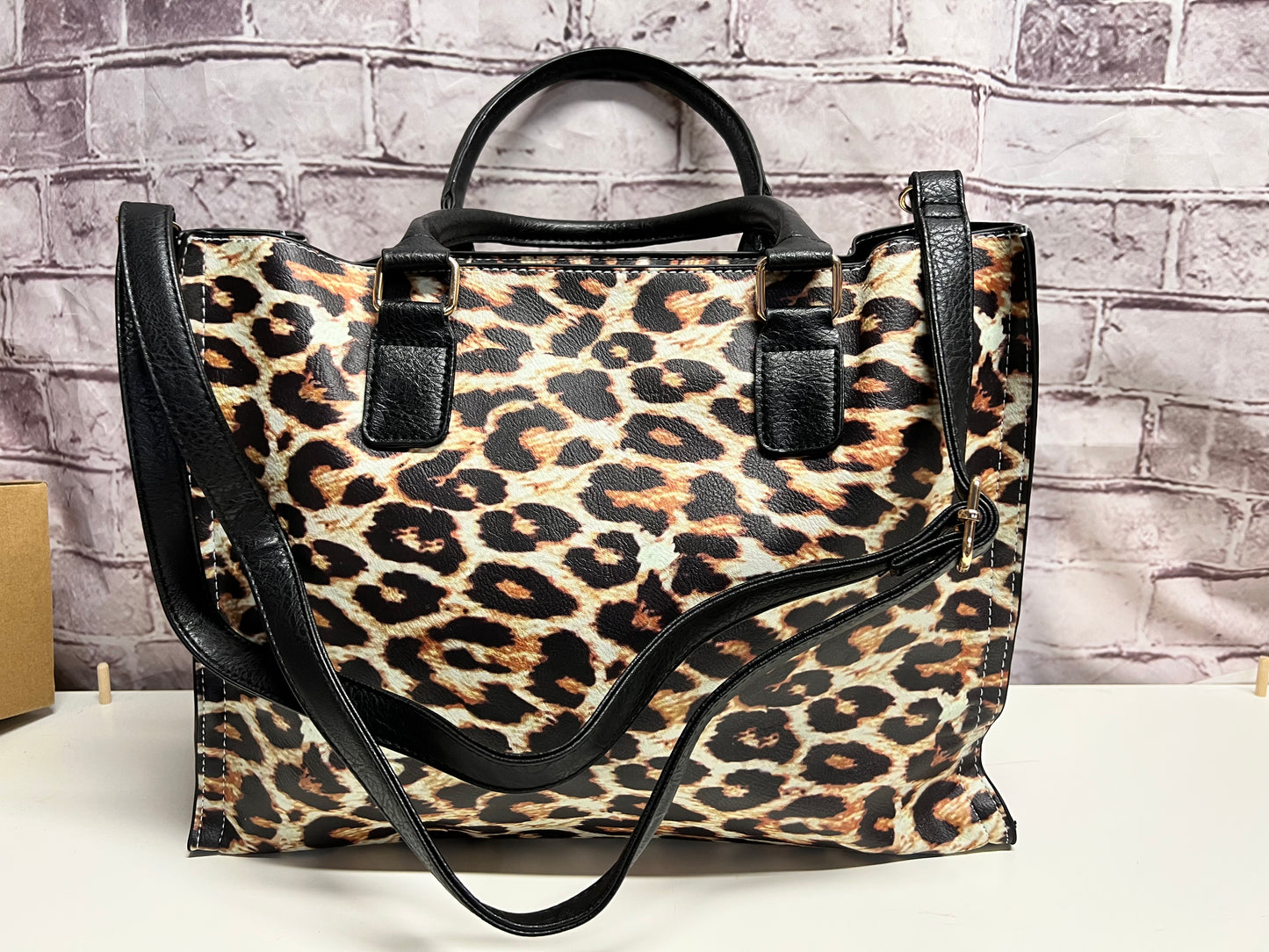 2 piece leopard print premium bag set