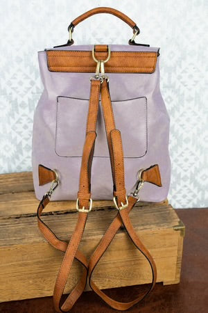 NGIL LAVENDER FAUX LEATHER HALEY SATCHEL BACKPACK