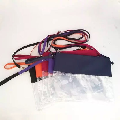 Colored topped clear stadium crossbody bags