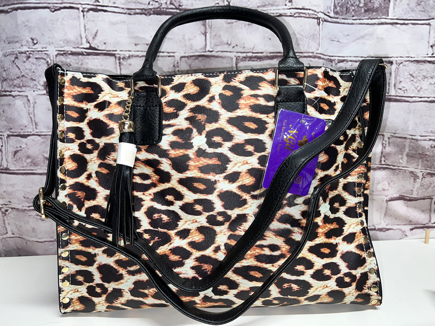 2 piece leopard print premium bag set