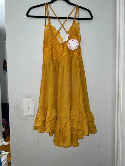 Medium mustard cross back dress