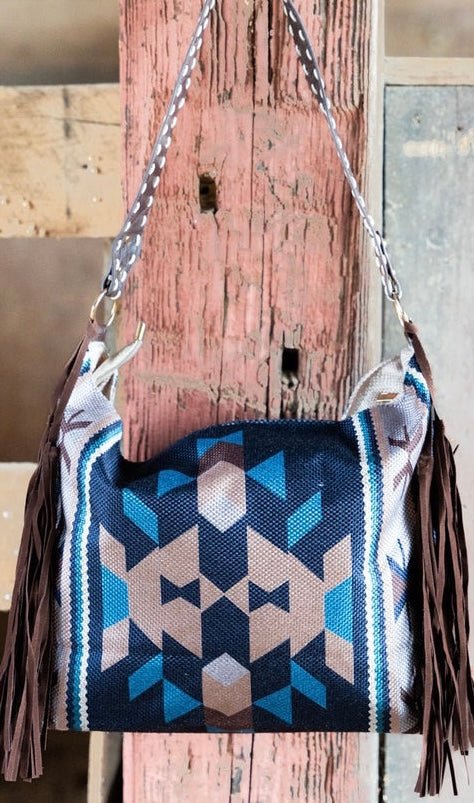 Large western fringe large tote bag