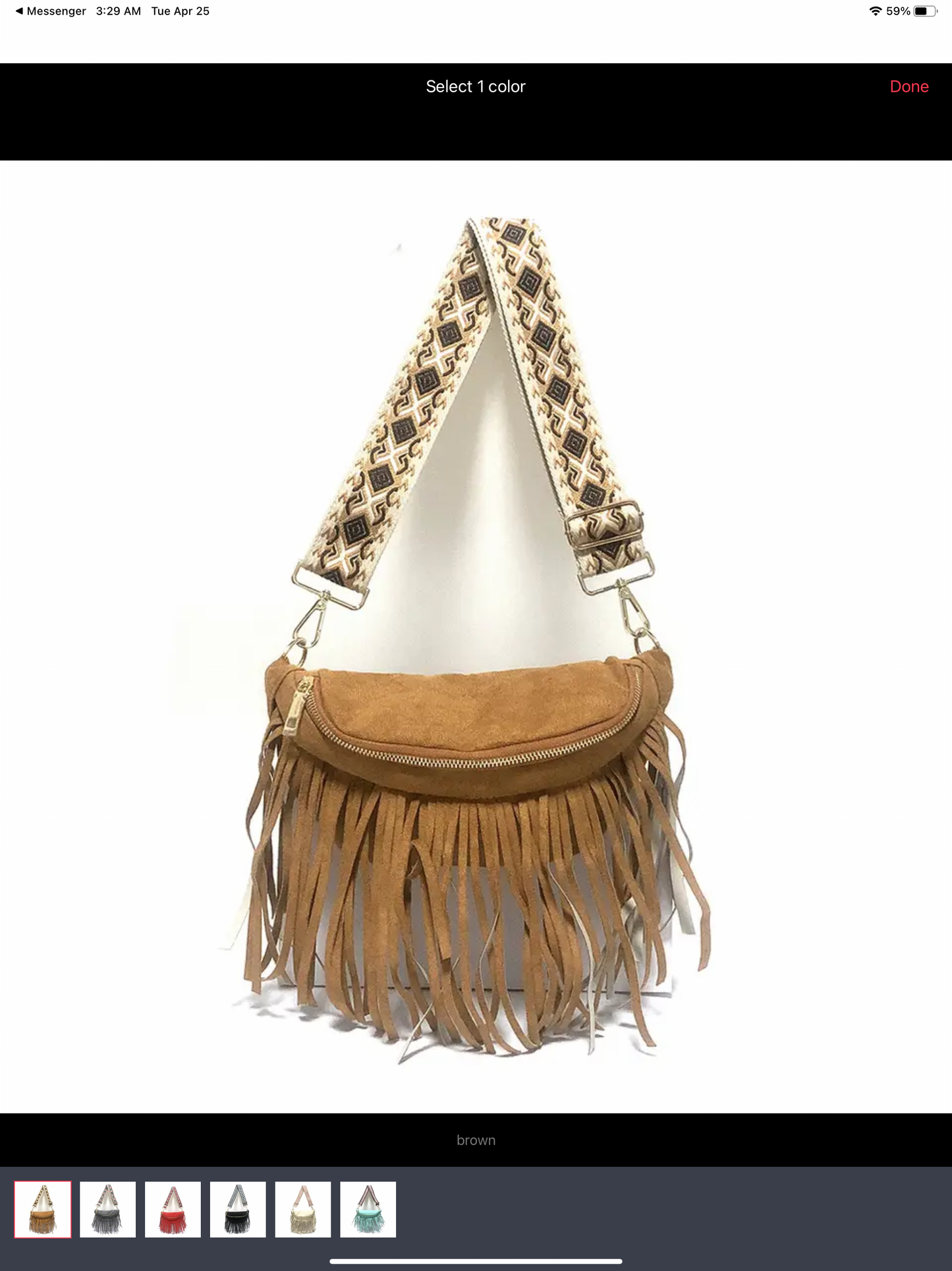 Removable fringe sling/bum bags