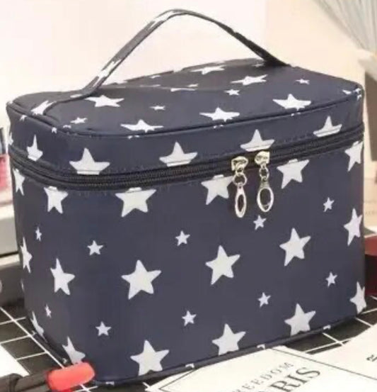 Blue stars Travel Portable Large Capacity Cosmetic Storage Bag, Travel Wash Bag, Makeup Bag