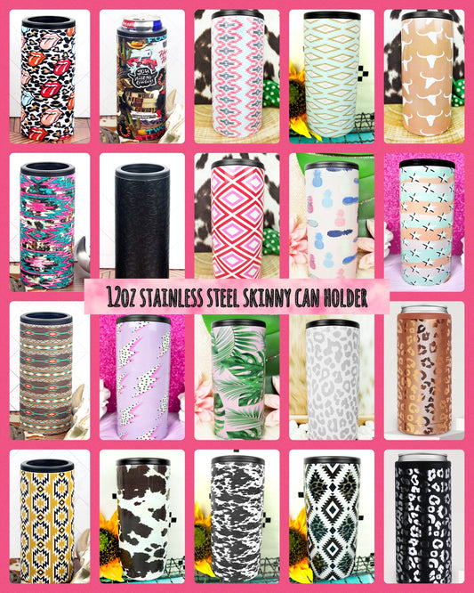 Skinny hard koozie cans