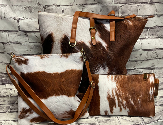 3 Piece faux fur bag set