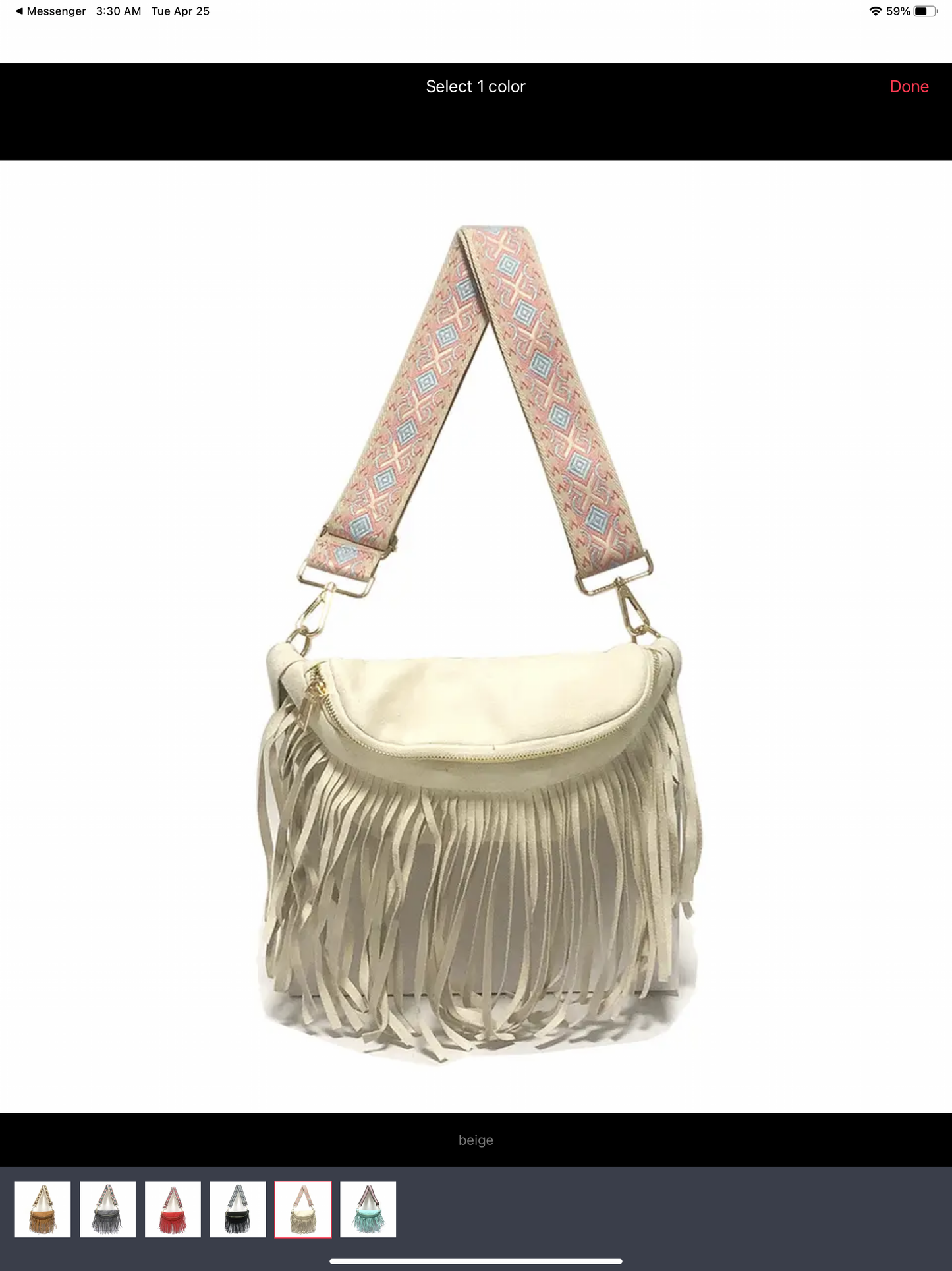 Removable fringe sling/bum bags