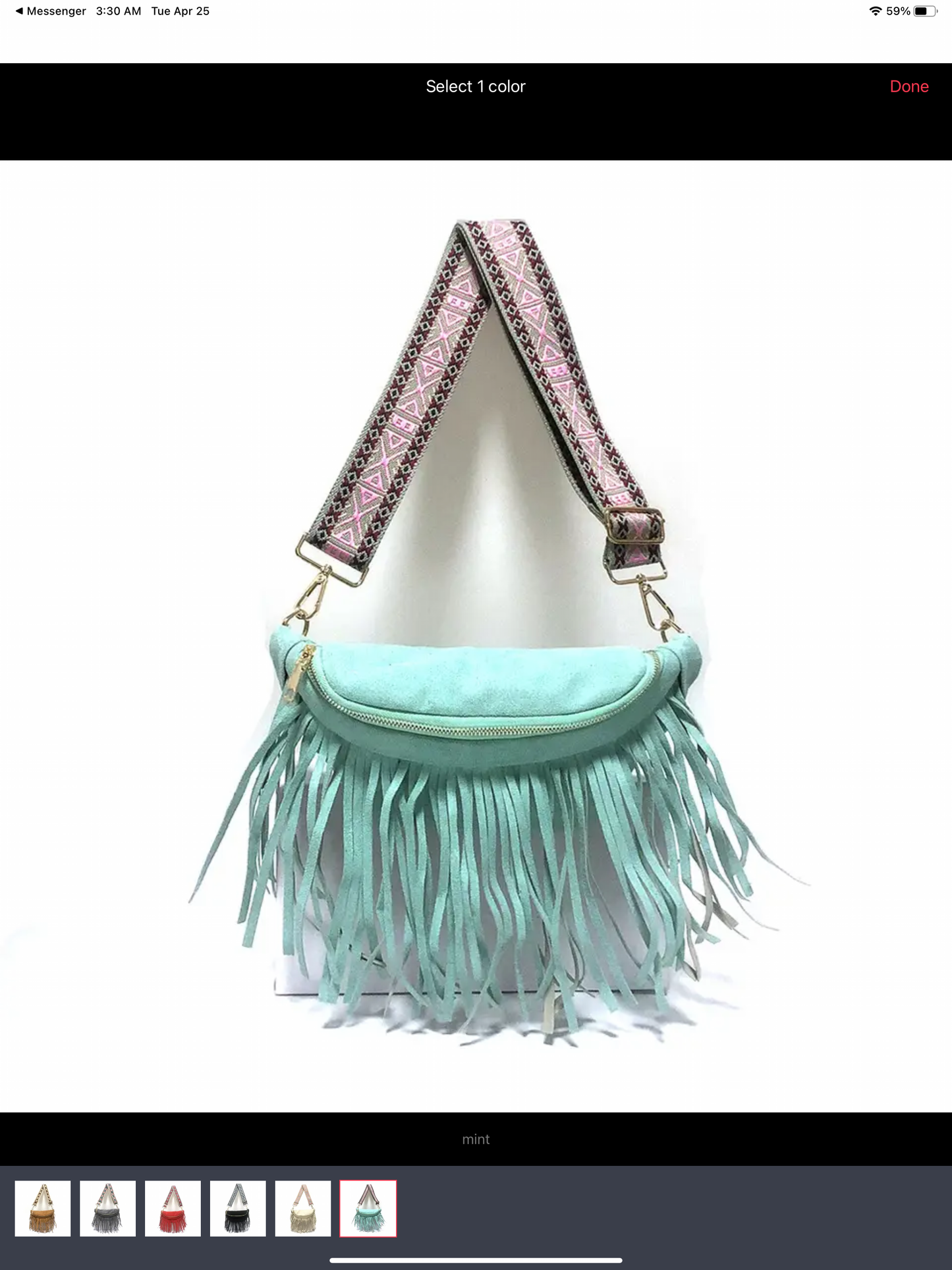 Removable fringe sling/bum bags