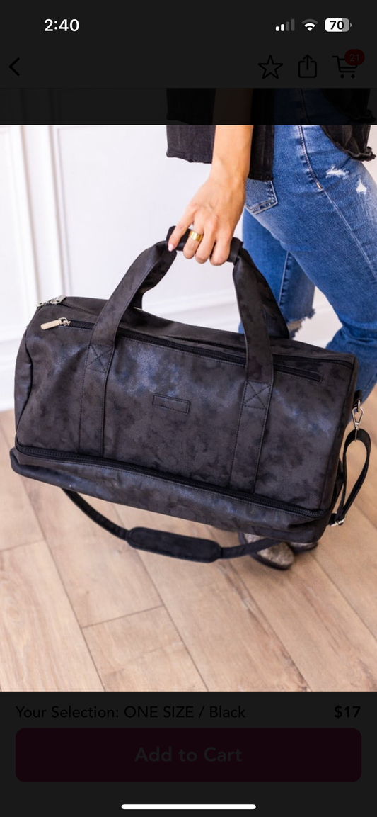 The Ashley Black Duffle Bag