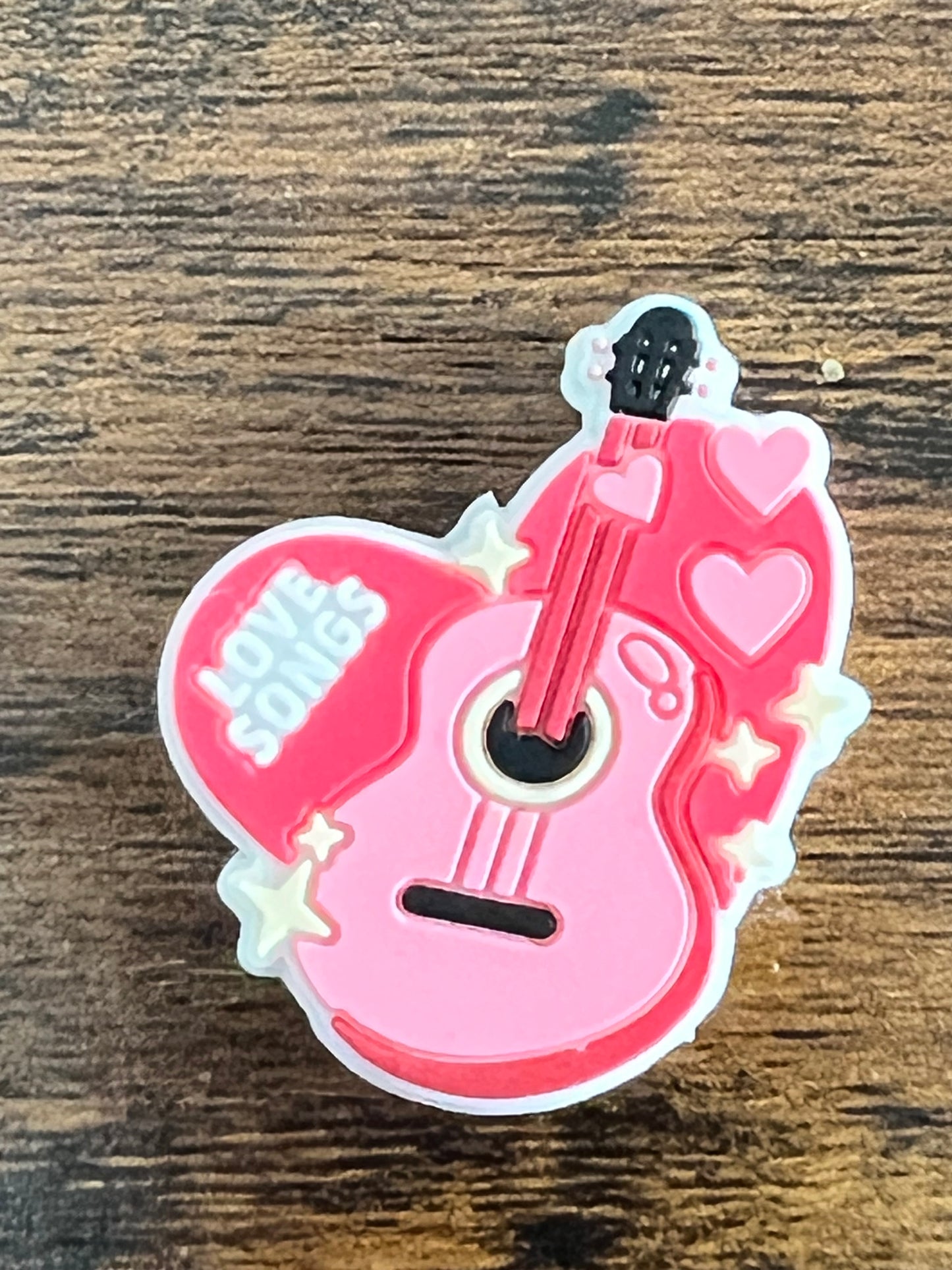 Love songs pink guitar with hearts