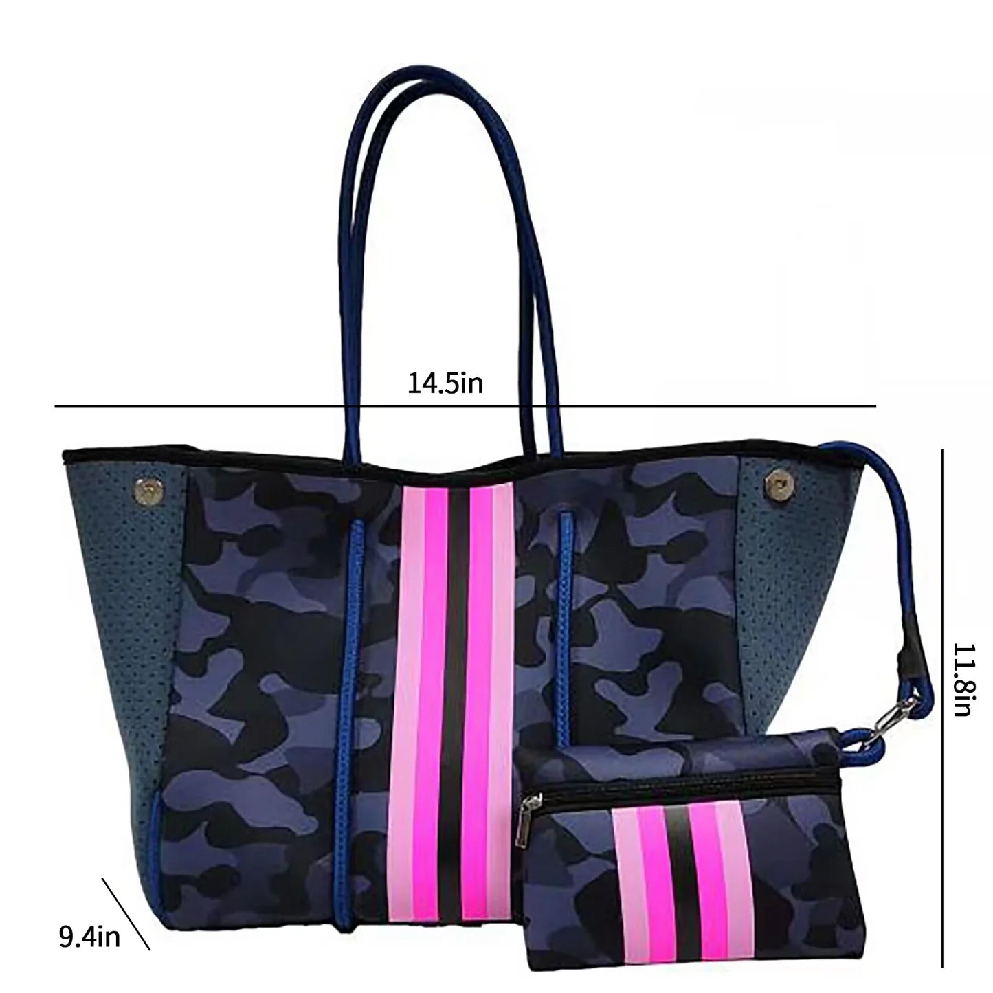 Large neoprene 2 piece beach bag