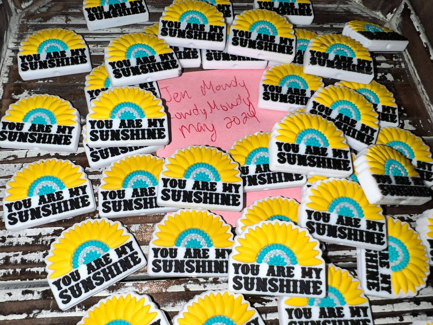 You are my sunshine sunflower focal beads