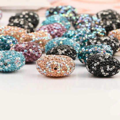 Multi color rhinestone heart beads $1