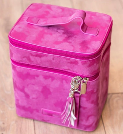 Roseate Opulence: The Hot Pink Leather Duo Vanity Case – A Luxurious Marvel of Elegance