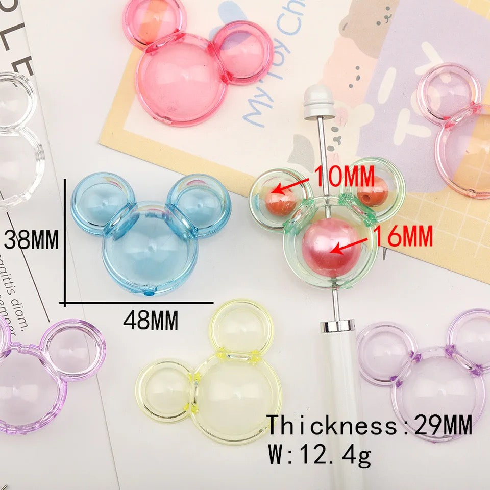 Mouse ear bubble beads 38*48MM colors randomly selected