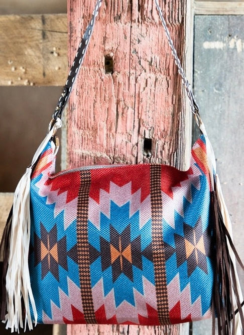 Large western fringe large tote bag