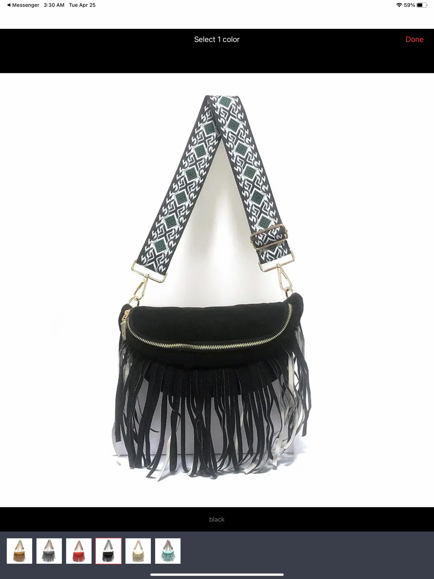 Removable fringe sling/bum bags