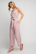 STRIPE LINEN JUMPSUIT