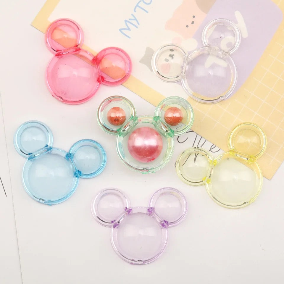 Mouse ear bubble beads 38*48MM colors randomly selected