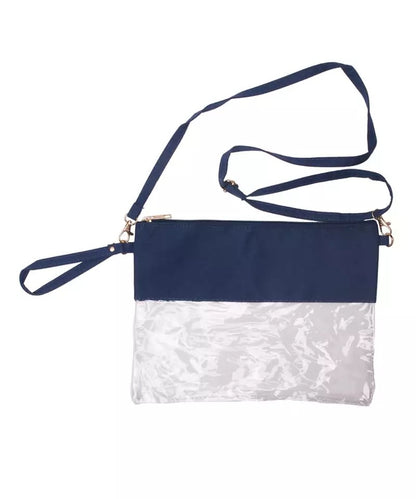 Colored topped clear stadium crossbody bags