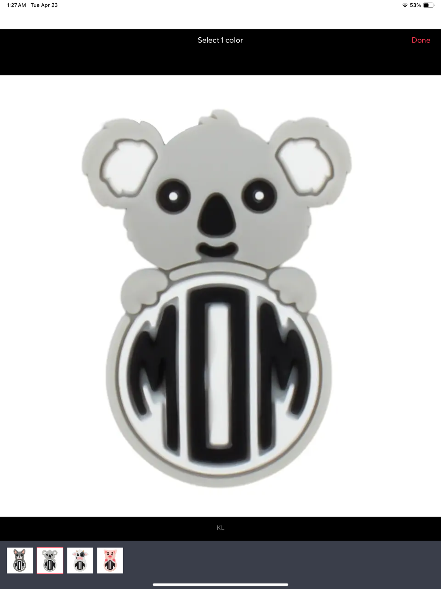 Mom print animal beads