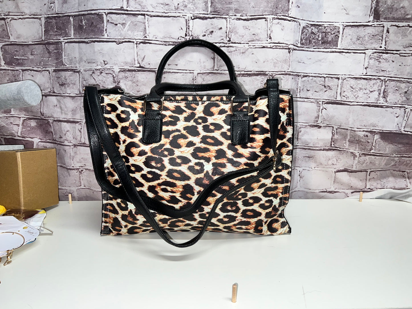 2 piece leopard print premium bag set