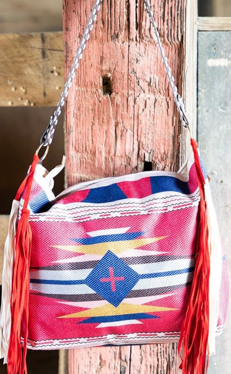 Large western fringe large tote bag