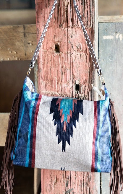 Large western fringe large tote bag