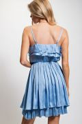 DULL SATIN RUFFLE CAMI DRESS