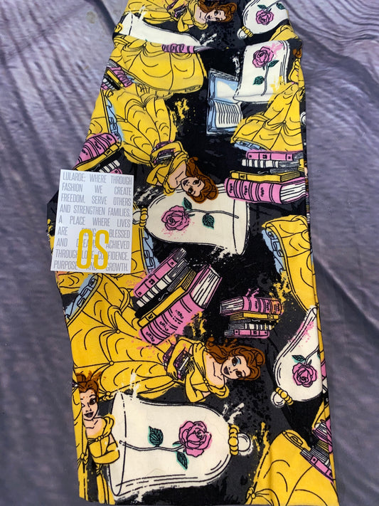 Lularoe Disney Belle with books leggings